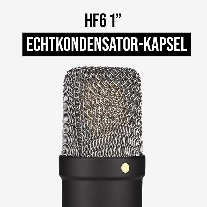 NT1 Signature Series Großmembrankondensatormikrofon mit Schockhalterung, Popschutz und XLR-Kabel für Musikproduktion, Gesangsaufnahmen, Streaming und Podcasting