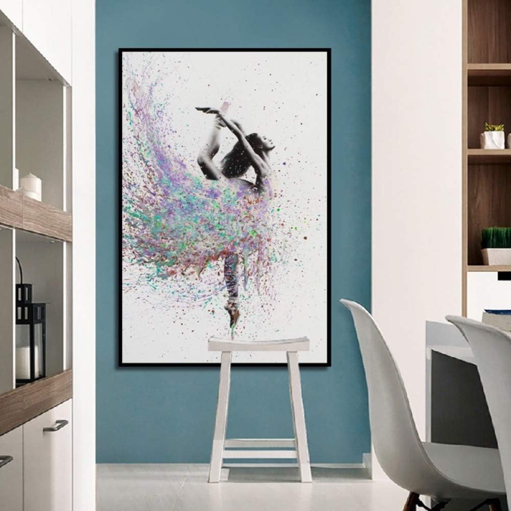 MMLUCK Decorative Paintings Modern Minimalist Abstract Oil Canvas Painting Ballerina Beauty Art Poster Nordic Decoration Wall Pictures for Girl's Room-60x70cm