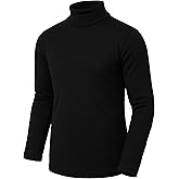 URBAN BUCK Mens Turtleneck Long Sleeve Shirt - Slim Fit Ultra Soft Stretchable Cotton Warm Winter Pullover Sweater for Men