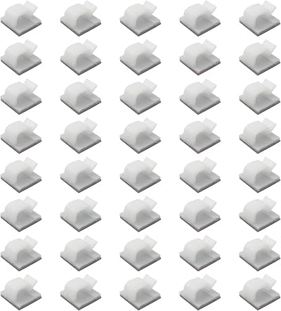 ALLY-MAGIC White Adhesive Cable Clips Organizer Wire Management for Desk Home