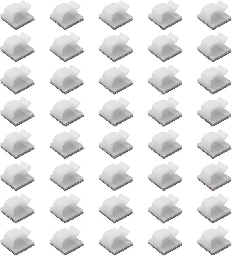 ALLY-MAGIC White Adhesive Cable Clips Organizer Wire Management for Desk Home