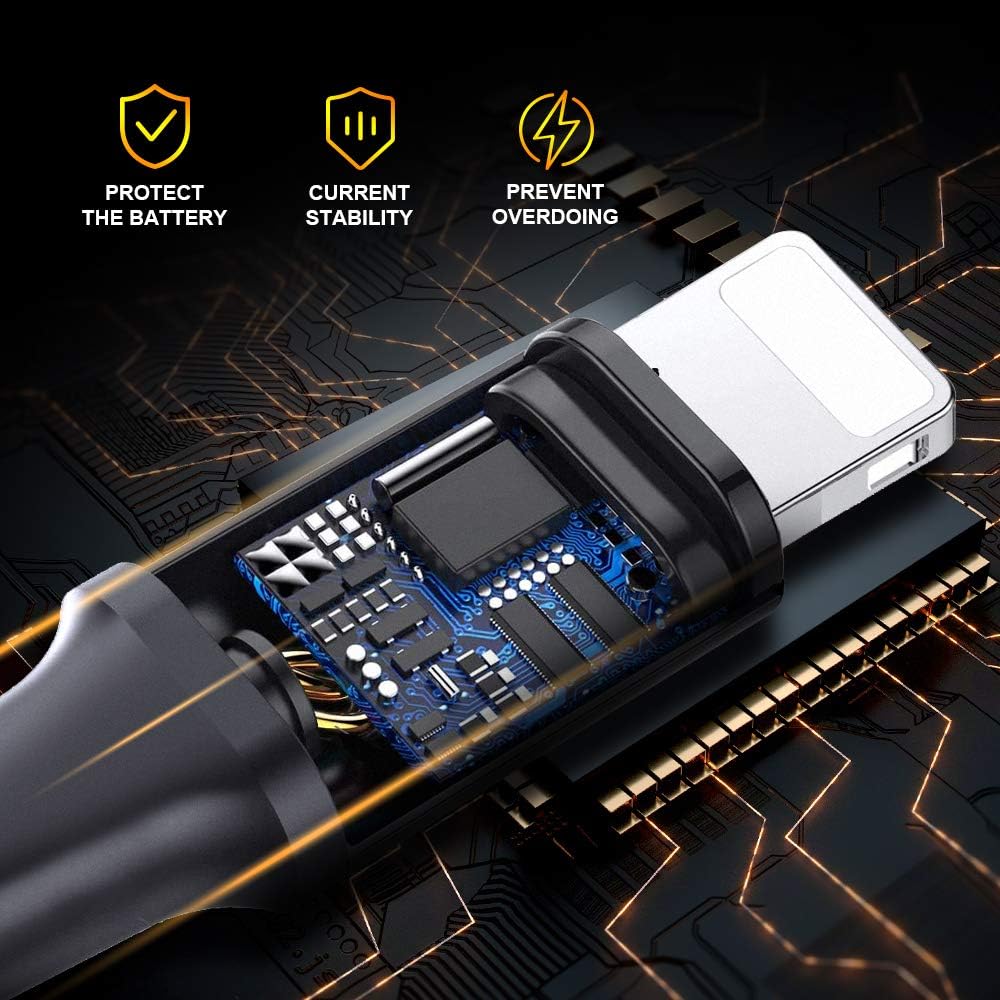 Guidit iPhone Charger MFi Certified Lightning Cable 5 Pack (3/3/6/6/10FT) Nylon Braided USB Charging Cable,data Transfer Cord,Compatible with iPhone 11/11 Pro Max/XS MAX/XR/XS/X/8/7/Plus/6S/iPad