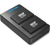 BESTON 2-Pack LP-E17 Battery and Charging Base for Canon EOS R50 R100 RP R10 R8, Rebel T8i, T7i, T6i, T6s, SL2, SL3, Powershot V1,EOS M3, M5, M6 Mark II, 77D, 200D, 750D, 760D, 800D, 8000D Camera