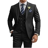 TIJOFA Mens Suit 3 Piece Slim Fit Suits for Men Double Breasted Suit Wedding Prom Suits Formal Business Dinner Tuxedo