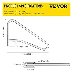 VEVOR Pool Rail 55x32 Pool Railing 304 Stainless
