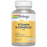 SOLARAY Vitamin B Complex 100 mg, 100 VegCaps | Cellular Energy, Heart, Nerve &amp; Red Blood Cell Support - Complete B Complex with Choline &amp; Inositol - 100 Servings - Vegan