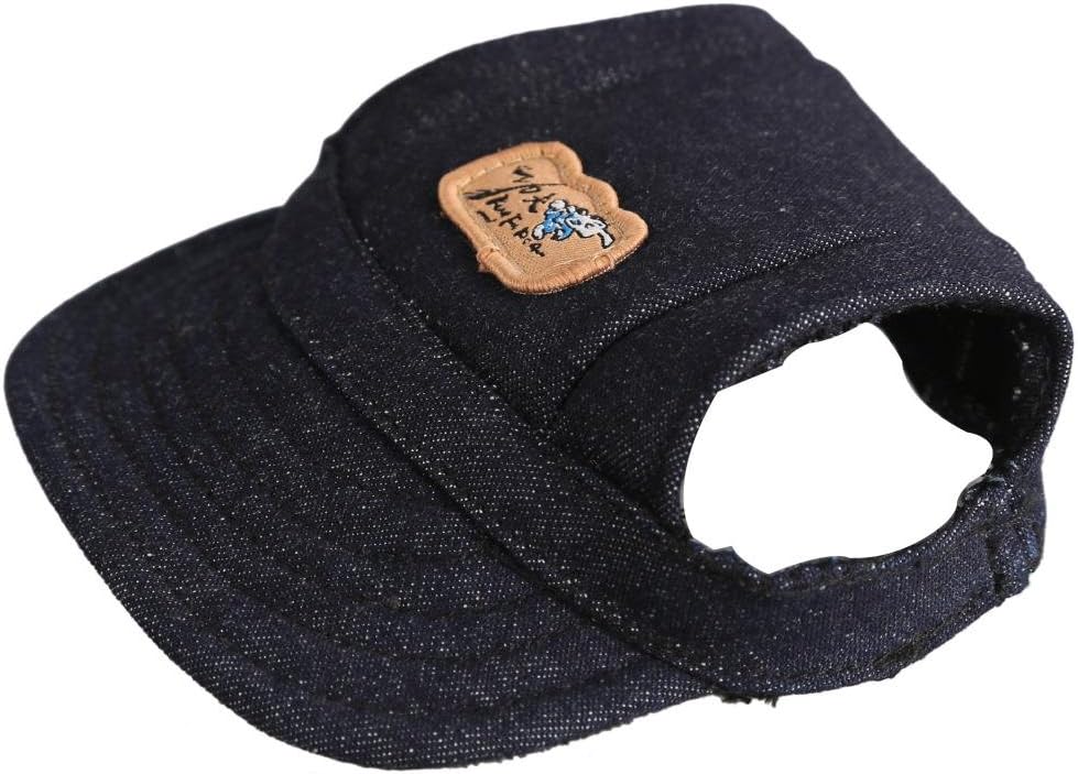 Kung Fu Dog Cool Cowboy Sports Baseball Pet Dog Cat Hat Visitors Cap with Ear Holes Only for Small Dogs