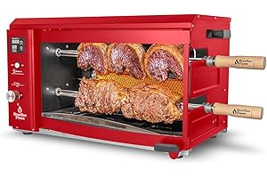 Brazilian Flame Churrasco® Gas Rotisserie Oven Grill Roaster Skewers for Chicken, Brazilian Style BBQ and Churrasco, Shawarma Machine, Propane Grill - 2024 Series (1lb Propane Tank Adapter INCLUDED)