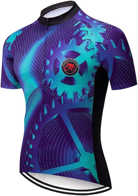 purple cycling jersey men's
