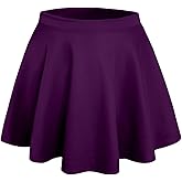 NE PEOPLE Women’s Skater Skirt – Stretch Elastic Waist Casual Mini Flared Swing Pleated Skirts Made in USA S-3XL