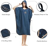 Hiturbo Changing Robe Towel Poncho with Hood Navy One Size view 3