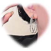 Boho Large Hoop Earrings for Girls Silver Circle Hoops Earrings Big Circle Hoop Drop Earrings Hollow Circle Dangle Earrings Geometric Round Drop Earrings Jewelry for Women Gifts