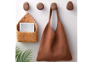 Sturdy Fashionable 4pcs Set Walnut/Beech Wooden Wall Mounted Coat Rack - Handcrafted Wood Hanger for Backpacks, Towels, Hats 