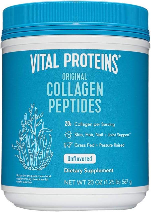 Vital Proteins Collagen Peptides Powder - Pasture Raised, Grass Fed, unflavored 20 oz: Health & Personal Care