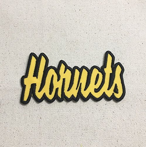 Hornets - Yellow/Black - Team Mascot - Words/Names - Iron on Applique/Embroidered Patch