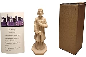Plorixzymex St Joseph Statue for Selling House Kit Resin Figurine with Instruction Card House Prayer Complete Set (Beige)