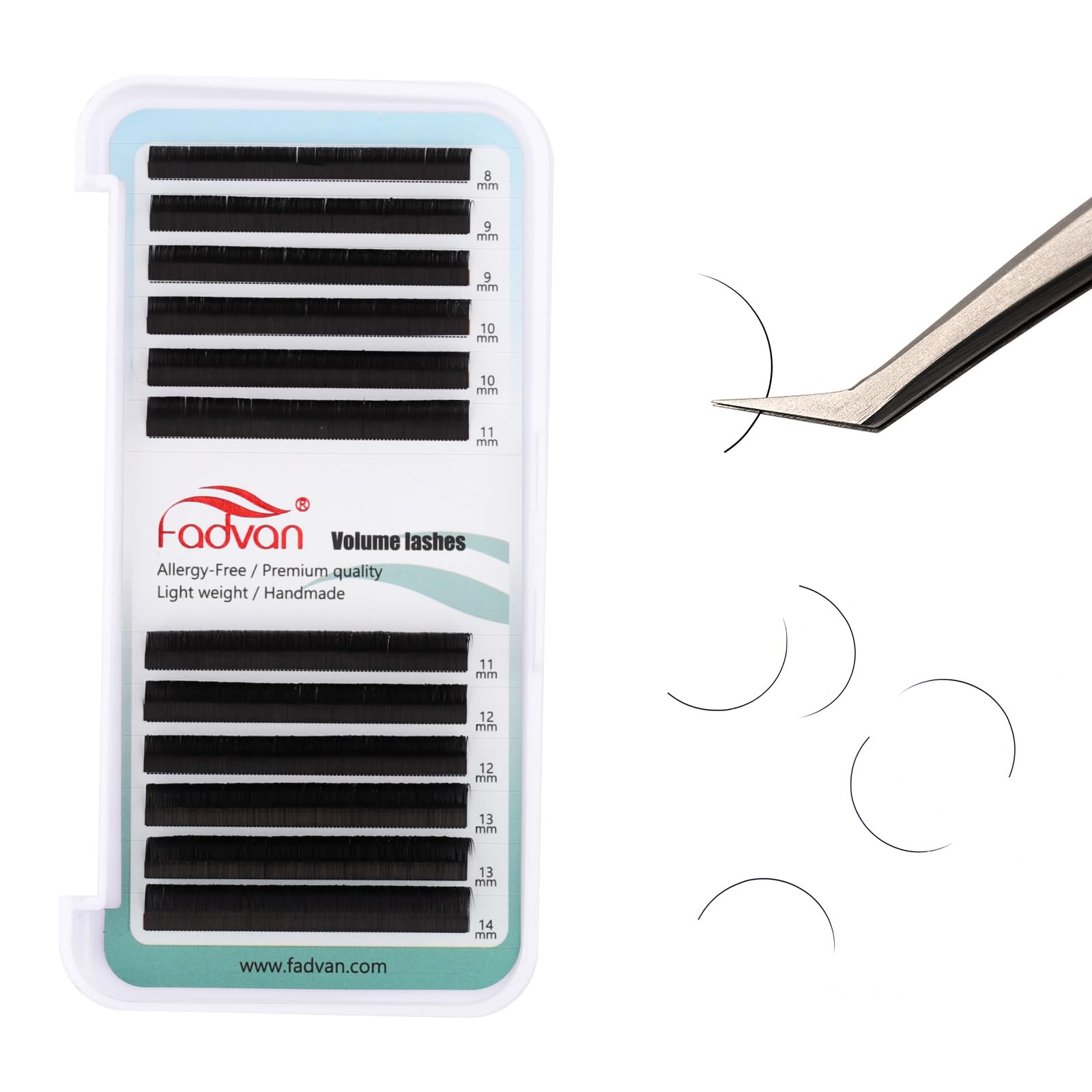 Eyelash Extensions Individual Lashes 0.15 D curl 8-14mm Mix Classic Lash Extensions FADVAN Single Volume Fan Eyelashes Professional Matte Black Semi Permanent Soft Natural for Salon (Mix 8-14)