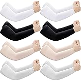 Janmercy 8 Pairs Elderly Skin Thin Protector Sleeves Bruise Abrasions Protective Arm Sleeve