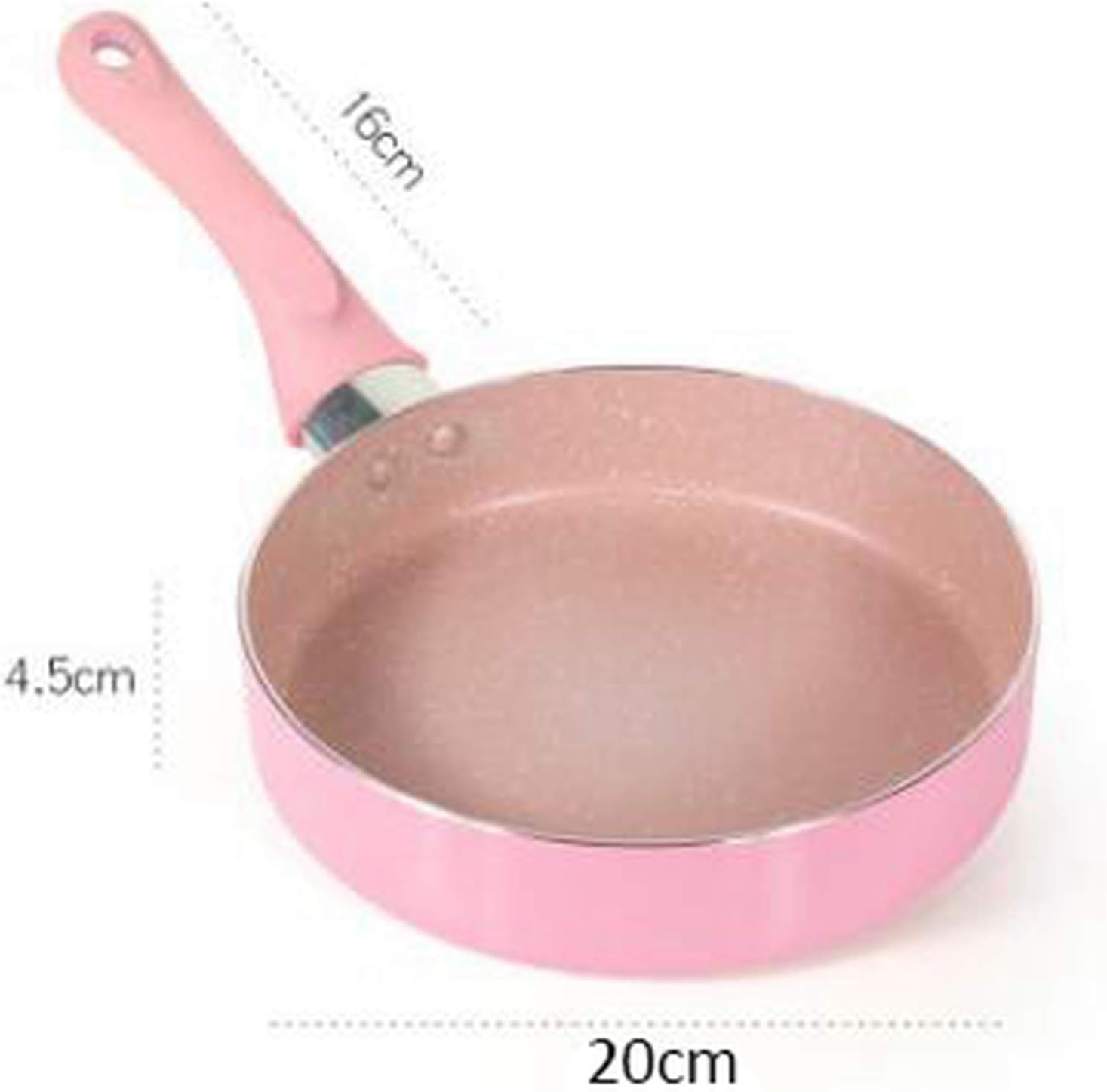 6 Inch/ 8 Inch Frying Pan Nougat Snowflake Crisp Pot Saucepan Baking Cooking Deep Pan Induction Cooker Electric Ceramic Stove,6 inch pink