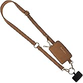 Save the Girls Clip and Go Brushed Vegan Phone Lanyard - Crossbody Phone Case with Pouch, Adjustable and Removable Strap
