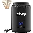 Mini Wax Pot Warmer for Hair Removal, Professional Portable Digital Wax Heater Machine for Facial Body SPA Salon, with 200ml Non-stick Pot, ℃/℉ Switchable Display, 100 Brow Wax Sticks