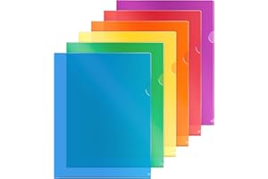 Dunwell Clear Plastic Folder Sleeves (12 Pack, Assorted Colors), Acid-Free Poly Project Sleeves, File Jackets for Letter Size 8.5x11 Documents