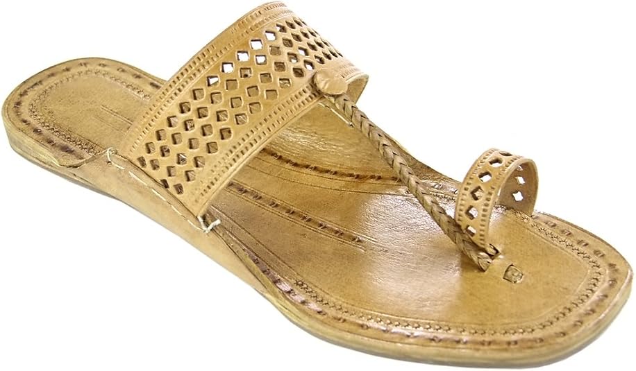 Premium Quality Striking Look Wooden Brown Sinle Belt Kolhapuri Chappal for Men KRKA-P-M-076 