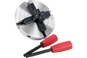 PNBO 4" 4-Jaws Self-Centering Lathe Chuck, 1"x8TPI Thread, Carbon Steel, Compatible with Lathe, Includes 1*Wood Lathe Chuck