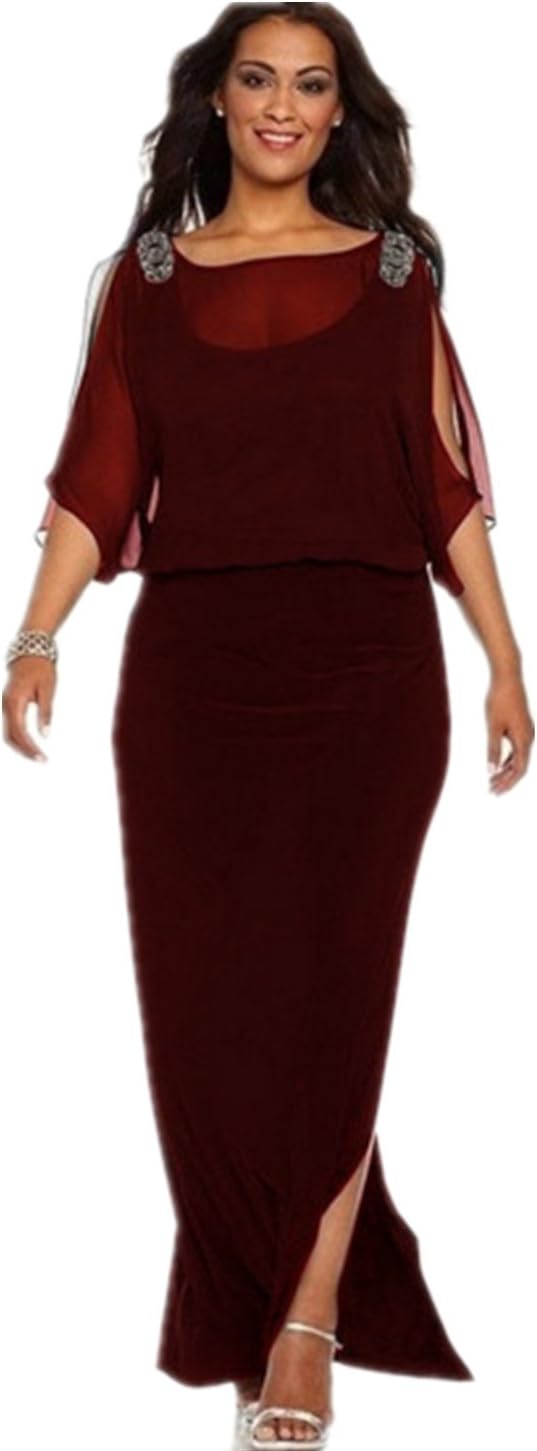 Lucao Women's Elegant Solid Color Long Split Ends Evening Dress For Party Wedding
