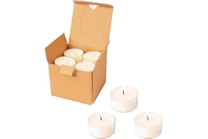 MUUFAZA 12 Unscented Natural Soy Tealight Candles in Clear Cups, 5H Long Clean Burning, Hand-Poured White Mini Tea Candle Set for Parties, Spa, Meditation, Gift, Holiday, Emergency, Home Decor