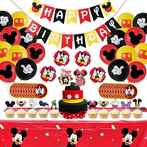 Mickey Mouse Birthday Party Supplies Decorations Include Birthday