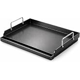 Utheer 17 x 13 Ceramic Nonstick Flat Top Griddle for Gas Grill and Stove | Ceramic nonstick surface made without PFAS, PFOA, PFOS, PTFE, lead or cadmium for breakfast, burgers, BBQ and camping