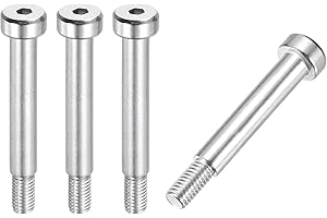 MECCANIXITY 4 Pcs 304 Stainless Steel Shoulder Bolt 6mm Shoulder Dia 30mm Shoulder Length M5x0.8 Thread Hex Socket Shoulder Bolts for Hydraulic Injection Molding Machinery Industries