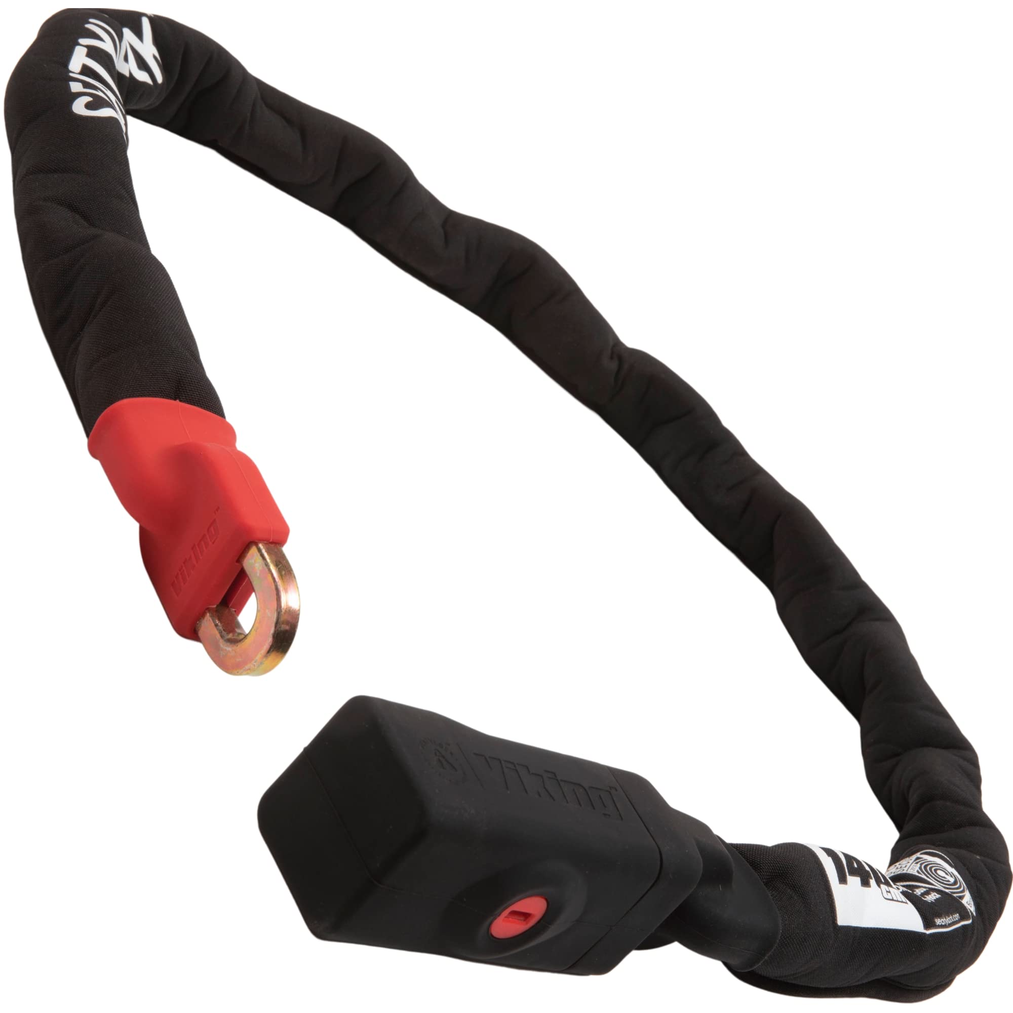 Seatylock Viking Bike Chain Lock with Key - Magnetic Patented Sold Secure Rated - Heavy Duty Anti Theft - Smart Ultra Security Bicycle Lock (140 CM - 55.11", Gold Rated)