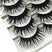 Polytree 5 Pairs Black Long Thick Eyelashes Fake Cross Makeup Eye Lash Extension