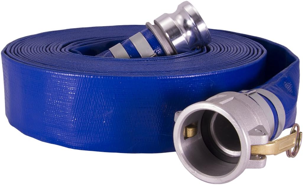 Anderson Process 1-1/2" X 50' Layflat PVC Water Discharge Hose Assembly w/Cam Lock Fittings
