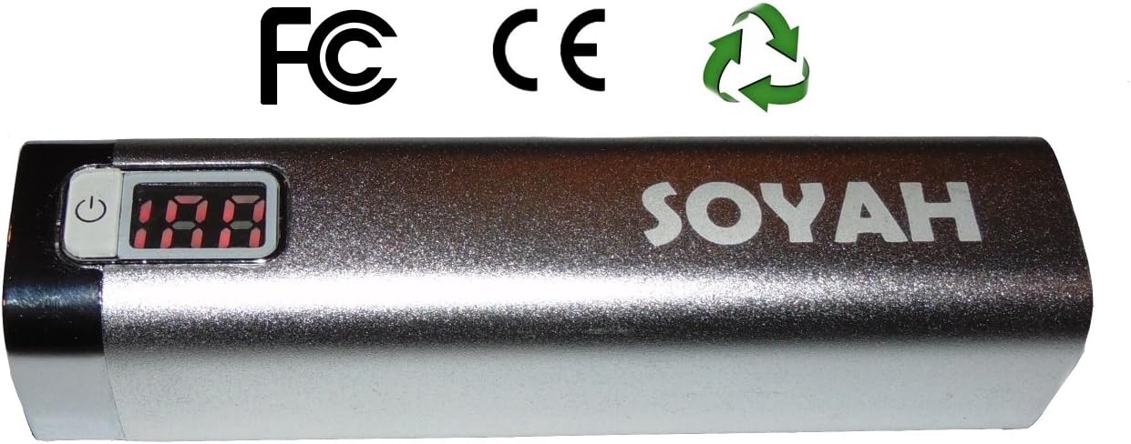 SOYAH PowerStick Portable Travel Battery Charger Has A Premium Samsung Li-ion Cell, A Compact Aluminum Case, Bright Digital LED Charge Level Indicator, 1 Year Warranty, and is Great For All Apple iPhones, iPods, & iPads, Android, Samsung, Motorola, LG, HTC, Nokia, Sony, Kindle, and Many Other Cellphones, Tablets, and Cameras That Need a Quick Power Bank Charge. Don't Ever Be Stranded Without Power Again! (Silver)