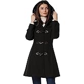 Allegra K Women's Winter Overcoat Mid-thigh Hooded Toggle Duffle Long Coat