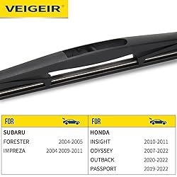 16" Rear Wiper Blade Compatible with Subaru