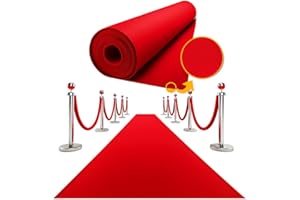 SIDNEEZ Red Carpet Runner for Party - Thick Durable Felt & Non-Slip Grip Dots – Rug Party Decorations - Wedding Ceremony Aisle Runner, Hollywood Oscars Grammy Event Runway