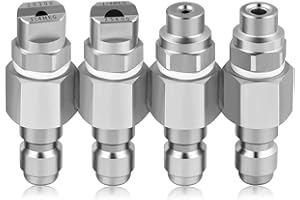 AquaNPT 4GPM Pressure Washer Nozzle, 4 Way Washing Holder Tips with 1/4 Quick Connect for Soft Wash System, Stainless Steel Soft Wash Nozzle Accessories(4GPM)
