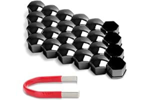 AOIT 24 PCS 17mm Wheel Lug Nut Bolt Cover Universal Lug Bolt Caps Flexible Wheel Cover Nut Protector Cap + Removal Tools (Black)