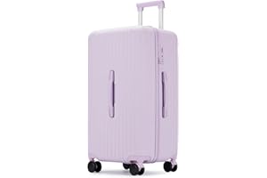PRIMICIA GinzaTravel Trunk Luggage 26 Inch suitcase with Spinner Wheels Scratch resistant texture Lightweight PC material with TSA Lock (Crystal Purple, 26 inch)
