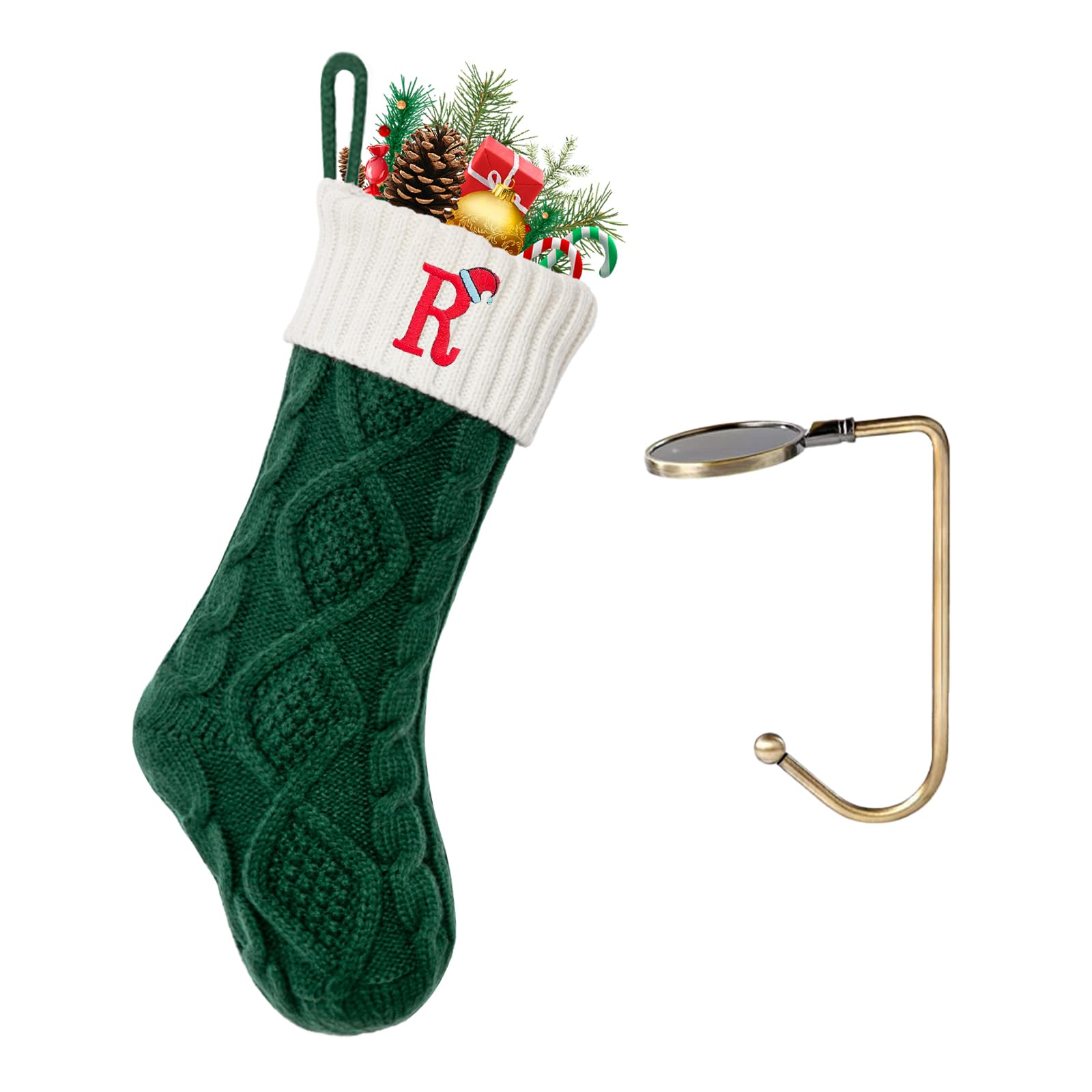 VRFASHION Christmas Stockings with Initials, Letter