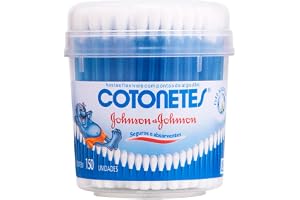 Cotonetes de Algodão com Hastes Flexíveis, Pote com 150 Unidades
