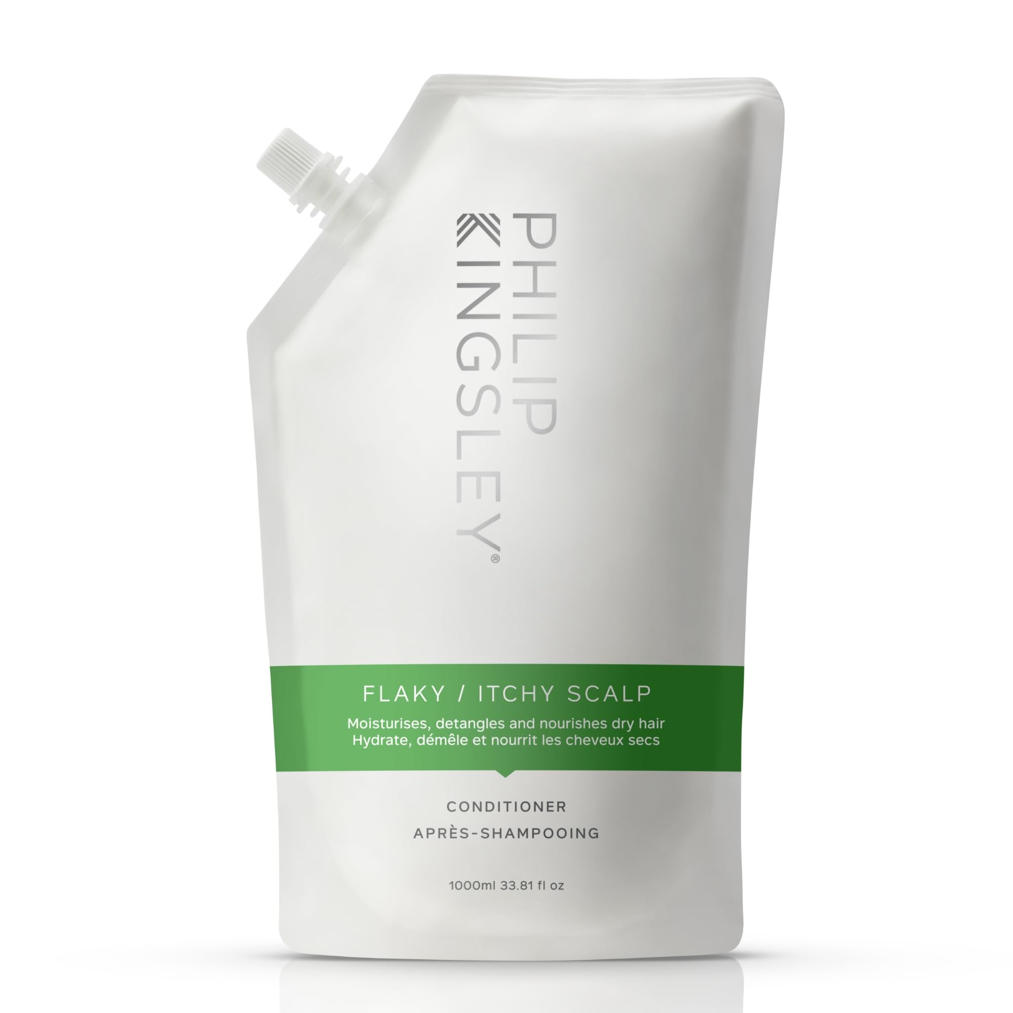 Philip Kingsley | Flaky/Itchy Scalp Conditioner | Anti-Dandruff Conditioner For Flaky, Itchy, Dry and/or Oily Scalps | Cleansing Scalp Care | Hydrates, Soothes and Detangles | 1000ml Refill Pouch