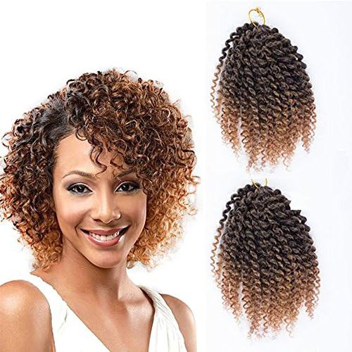 8Inches One Pack Marlybob Kinky Curly Hair Wavy Hair Crochet Hair Synthetic Hair Braiding Hair Extension (#T27)