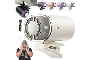 2026 New Car Clip On Air Conditioner Fan with LED Display - Mini Portable Portable Ac That Blow Cold Air, USB Rechargeable Ba