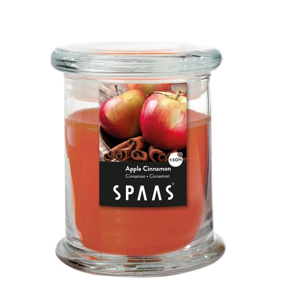Spaas Scented Candle in Household Jar, 60 Hours, Apple Cinnamon