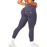 Danysu Cargo Leggings for Women with Pockets V Waist Butt Lifting Workout Gym Leggin Soft